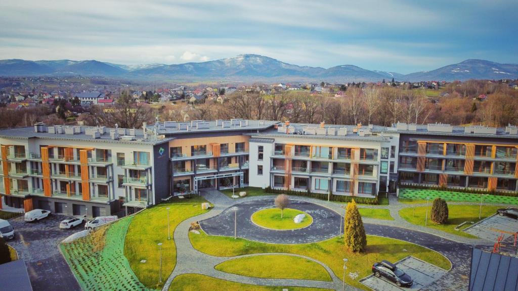 Widok z lotu ptaka — Apartament Szafirowy w Zarzeczu